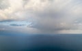 Panoramic seascape with stormy cloudy sky in the ocean. Storm in the sea. Cloudy day Royalty Free Stock Photo