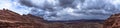 Panoramic shof of the view from the Hurrah Pass Trail Moab Utah