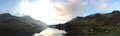 Panoramic shot across Buttermere, taken towards sunset