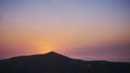 Panoramic shot of Aegiali, Amorgos island in Greece at sunset