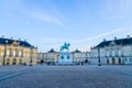 Panoramic shot of The Amalienborg Palace, Copenhagen, Denmark Royalty Free Stock Photo