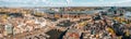 Panoramic shot of the beautiful city of  Amsterdam in the Netherlands Royalty Free Stock Photo