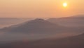 Panoramic shot of the beautiful sunset above the city Motovun in Croatia Royalty Free Stock Photo