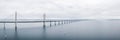 Panoramic shot of the bridge between Denmark and Sweden in Oresundsbron
