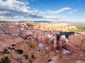 Panoramic shot of the Bryce Canyon National Park Utah in USA with a cloudy day background Royalty Free Stock Photo