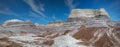 Panoramic shot of the cliffs of Blue Mesa of Petrified Forest National Park, Arizona, USA Royalty Free Stock Photo