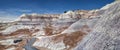 Panoramic shot of the cliffs of Blue Mesa of Petrified Forest National Park, Arizona, USA Royalty Free Stock Photo