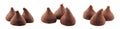 Panoramic shot of cocoa dusted chocolate truffles isolated on a white background Royalty Free Stock Photo