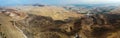 Shooting from the drone. Panorama. Foothill region of Upper Galilee, Israel.