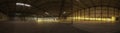 Panoramic shot of an empty warehouse