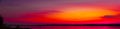 Panoramic shot of a fiery sunrise over Gouldsboro Bay, Maine Royalty Free Stock Photo
