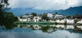 Panoramic shot of Hongcun ancient village in Yixian China reflected in the water Royalty Free Stock Photo