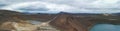 Panoramic shot of the Krafla volcanic caldera in Myvatn, Iceland - Viti lake