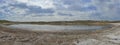 Panoramic shot of Lake Rayhan-ana, a salt lake.