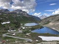 Panoramic shot of the lake Rosset in Nivolet plateau in Gran Paradiso National Park in Italy Royalty Free Stock Photo