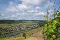 Panoramic shot of landscape of Moselle river close to Traben Trarbach, Moselle, Germany Royalty Free Stock Photo