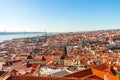 Panoramic shot of Lisbon cityscape, Portugal Royalty Free Stock Photo