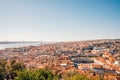 Panoramic shot of Lisbon cityscape, Portugal Royalty Free Stock Photo