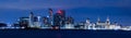 Panoramic shot of the Liverpool Skyline at night Royalty Free Stock Photo