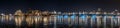 Panoramic shot of the Longfellow Bridge with the background of the cityscape of Boston Royalty Free Stock Photo