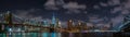 Panoramic shot of new york city in manhattan usa with a cold night sky Royalty Free Stock Photo