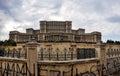 Panoramic shot of The Palace of the parliament. Bucharest in Romania Royalty Free Stock Photo