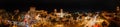 Panoramic shot of the Saint Augustine cityscape decorated with Christmas lights at night Royalty Free Stock Photo