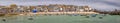 Panoramic shot of at St Ives harbour Cornwall England UK Royalty Free Stock Photo