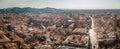 Panoramic shot of streets and buildings of Bologna, Italy Royalty Free Stock Photo