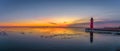 Panoramic shot of sunrise in Lake Michigan Royalty Free Stock Photo