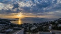 The panoramic shot of the sunset in Bodrum. Bodrum is one of the favorites in the field of the holiday resort in the