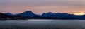 Panoramic shot of the sunset over the lake in the Torridon village, Highlands, Scotland
