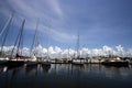 Panoramic Shot of a Yacht Marina Royalty Free Stock Photo