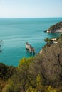 Panoramic sight of the famous Baia delle Zagare in the Gargano national park Royalty Free Stock Photo