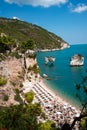 Panoramic sight of the famous Baia delle Zagare in the Gargano national park Royalty Free Stock Photo