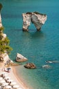 Panoramic sight of the famous Baia delle Zagare in the Gargano national park Royalty Free Stock Photo