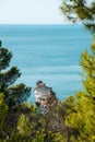 Panoramic sight of the famous Baia delle Zagare in the Gargano national park Royalty Free Stock Photo