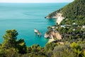 Panoramic sight of the famous Baia delle Zagare in the Gargano national park Royalty Free Stock Photo