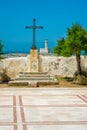 Panoramic sight in Vieste with lighthouse in the background. Province of Foggia, Puglia Apulia, Italy. Royalty Free Stock Photo