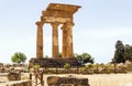 Panoramic Sights of The Temple of Dioscuri Tempio dei Dioscuri In Valley of Temples, Agrigento,Italy,