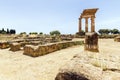 Panoramic Sights of The Temple of Dioscuri Tempio dei Dioscuri In Valley of Temples, Agrigento,Italy,