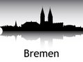 Panoramic Silhouette Skyline of Bremen Germany Royalty Free Stock Photo