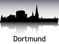 Panoramic Silhouette Skyline of Dortmund Germany Royalty Free Stock Photo