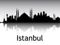 Panoramic Silhouette Skyline of Istanbul Turkey