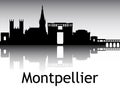 Panoramic Silhouette Skyline of Montpellier France