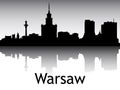 Panoramic Silhouette Skyline of Warsaw Poland
