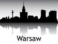 Panoramic Silhouette Skyline of Warsaw Poland Royalty Free Stock Photo