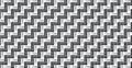 Panoramic silver metal wicker background, repeating perforated elements - Vector