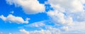 Panoramic sky and cloud in summer time with formation storm beautiful art nature background Royalty Free Stock Photo