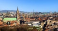 Panoramic skyline city view of Dublin, the capitol of Ireland Royalty Free Stock Photo